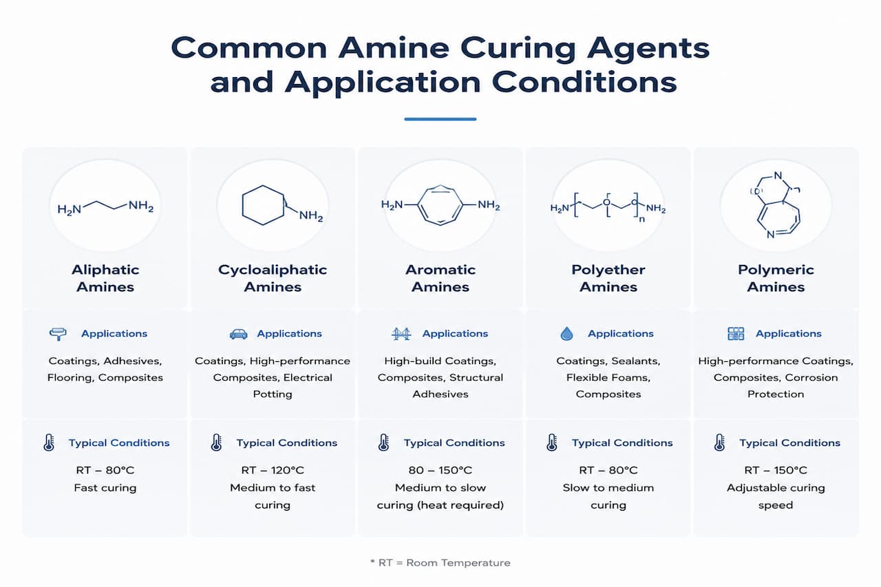 Common Amine Curing Agents and Application Conditions